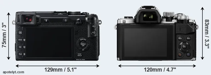 Comparison X-E2 or E-M10 II rear