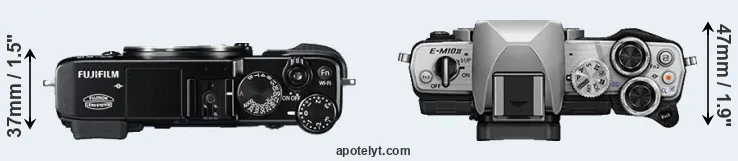 Compare X-E2 versus E-M10 II top