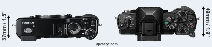 Compare X-E2 versus E-M10 IV top