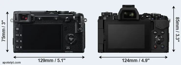 Comparison X-E2 or E-M5 II rear