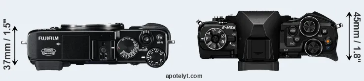 Compare X-E2 versus E-M5 II top