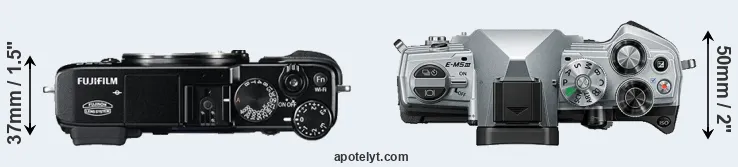 Compare X-E2 versus E-M5 III top