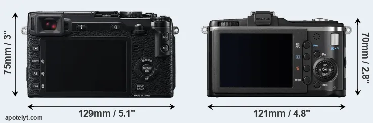Comparison X-E2 or E-P2 rear