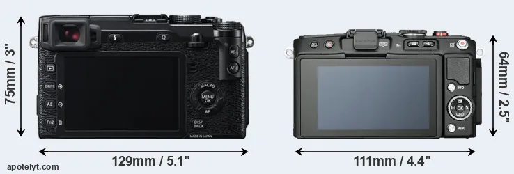 Comparison X-E2 or E-PL6 rear