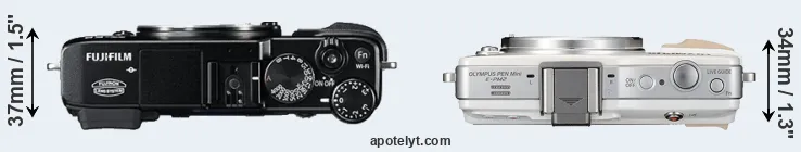 Compare X-E2 versus E-PM2 top