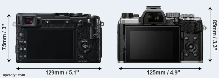 Comparison X-E2 or OM-5 rear