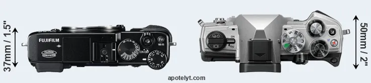 Compare X-E2 versus OM-5 top
