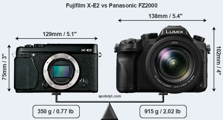 Size Fujifilm X-E2 vs Panasonic FZ2000