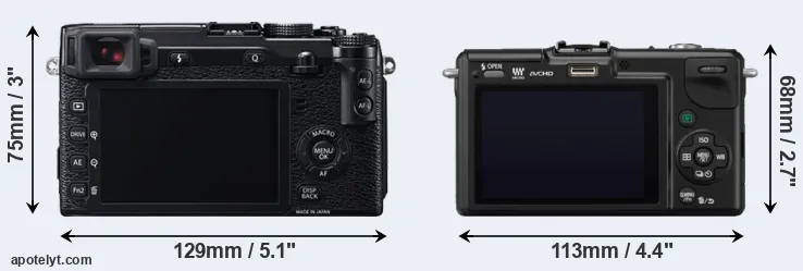 Comparison X-E2 or GF2 rear