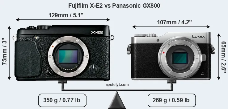 Size Fujifilm X-E2 vs Panasonic GX800