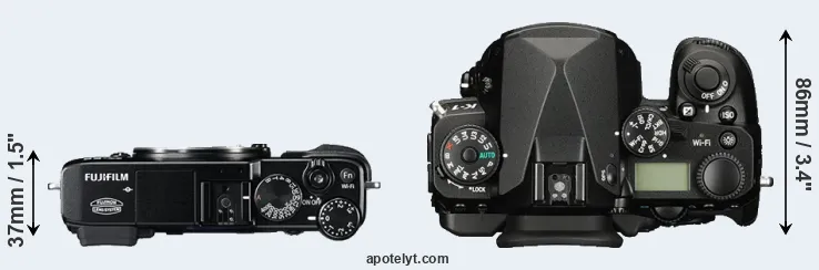 Compare X-E2 versus K-1 top
