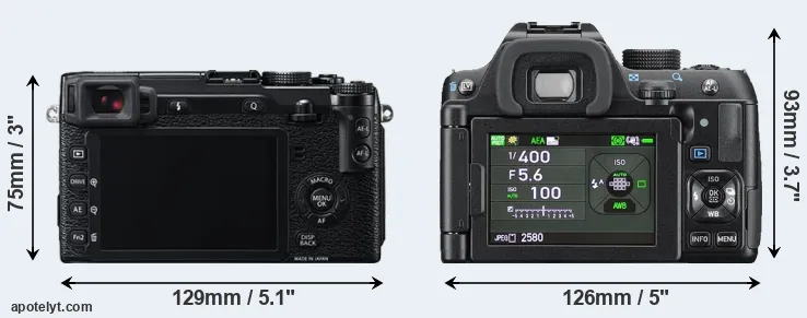 Comparison X-E2 or K-70 rear