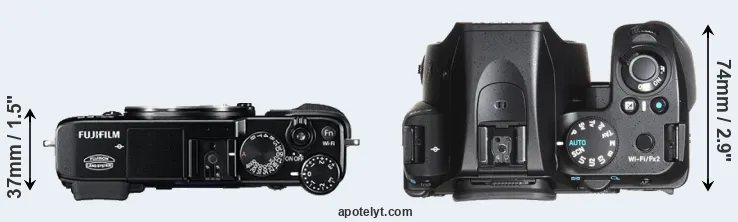 Compare X-E2 versus K-70 top