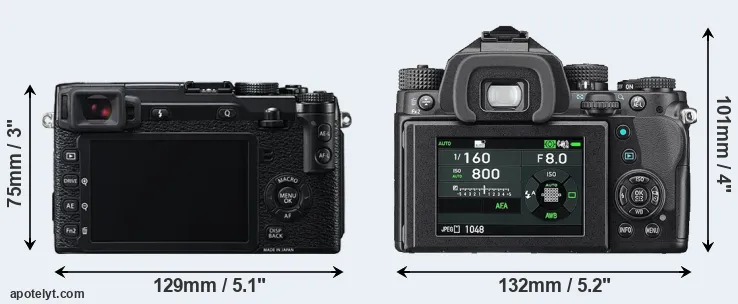 Comparison X-E2 or KP rear