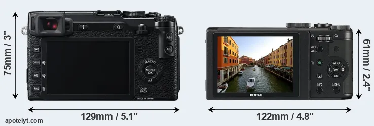 Comparison X-E2 or MX-1 rear