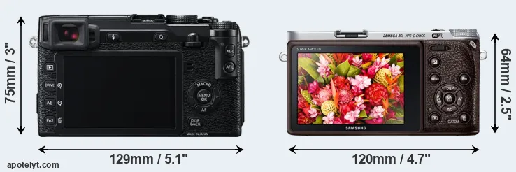 Comparison X-E2 or NX500 rear