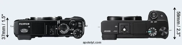 Compare X-E2 versus A6100 top