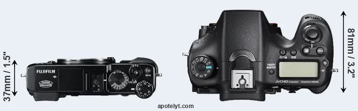 Compare X-E2 versus A77 II top