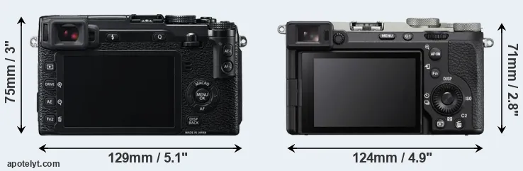 Comparison X-E2 or A7C II rear
