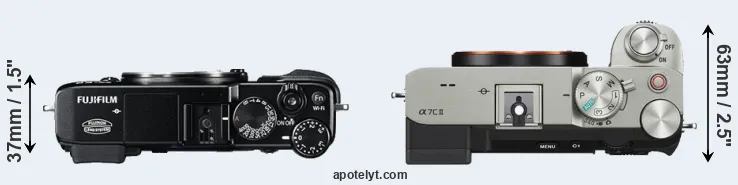 Compare X-E2 versus A7C II top