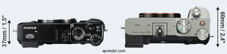 Compare X-E2 versus A7C top