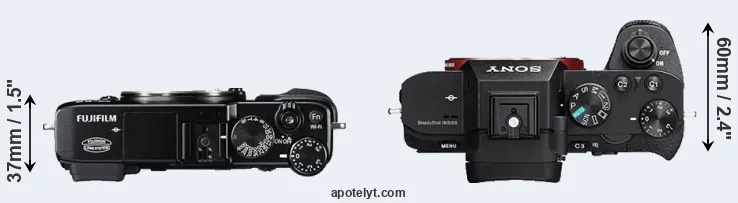 Compare X-E2 versus A7R II top