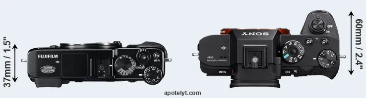 Compare X-E2 versus A7S II top
