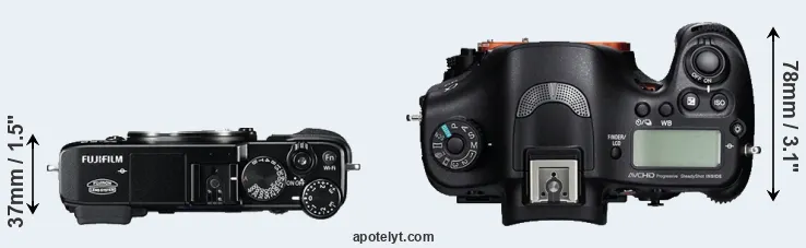 Compare X-E2 versus A99 top