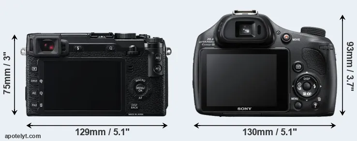 Comparison X-E2 or HX400V rear