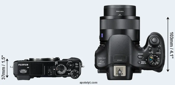 Compare X-E2 versus HX400V top