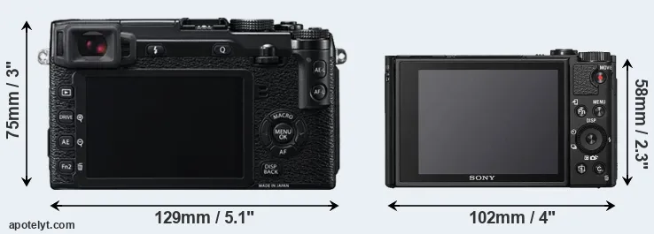 Comparison X-E2 or HX99 rear