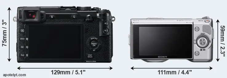 Comparison X-E2 or NEX-5 rear