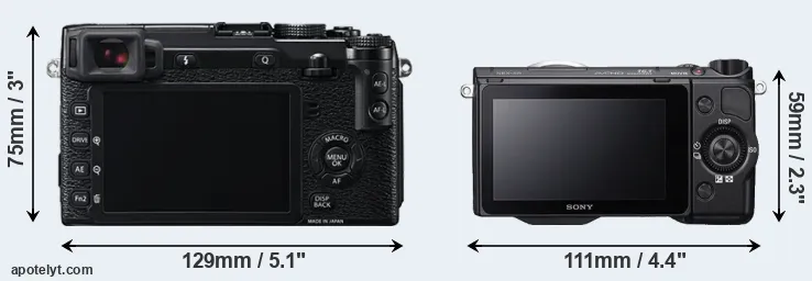 Comparison X-E2 or NEX-5R rear