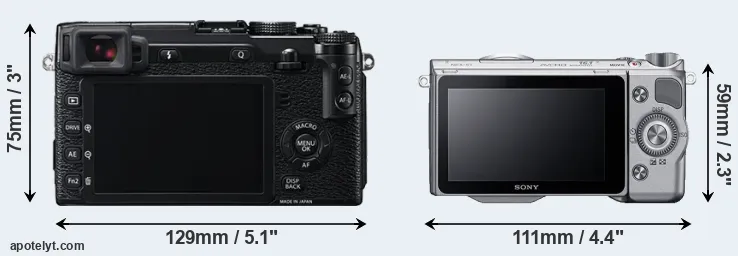 Comparison X-E2 or NEX-5T rear