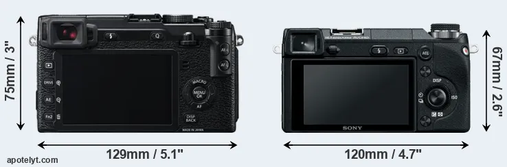 Comparison X-E2 or NEX-6 rear