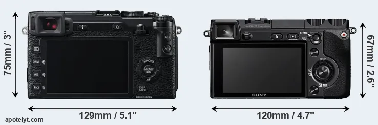 Comparison X-E2 or NEX-7 rear