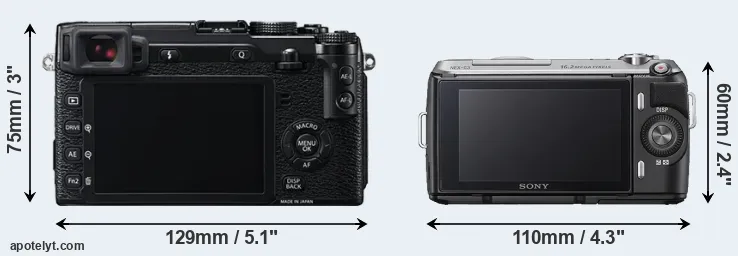 Comparison X-E2 or NEX-C3 rear