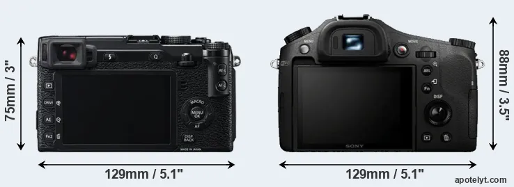 Comparison X-E2 or RX10 rear