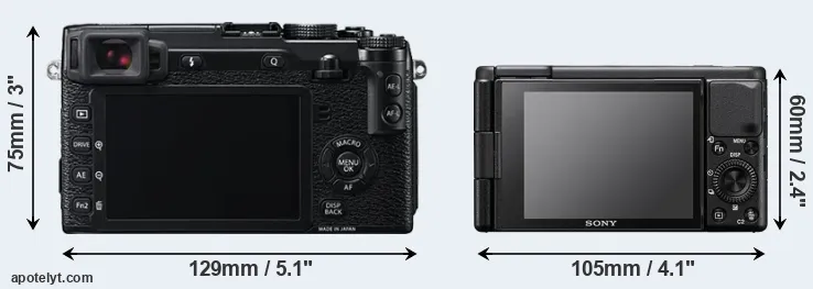 Comparison X-E2 or ZV-1 rear
