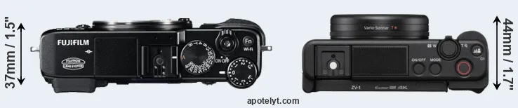 Compare X-E2 versus ZV-1 top