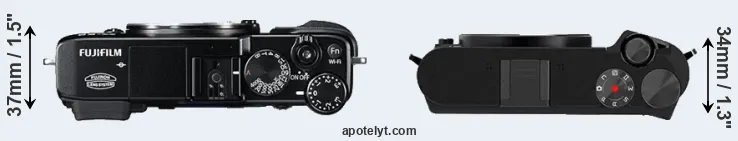 Compare X-E2 versus M1 top