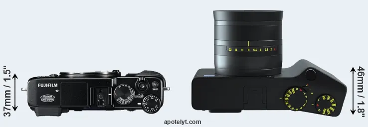 Compare X-E2 versus ZX1 top