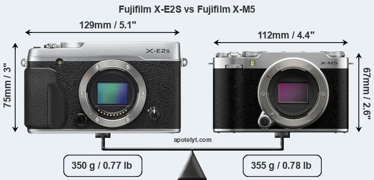 Size Fujifilm X-E2S vs Fujifilm X-M5
