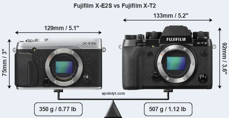 Size Fujifilm X-E2S vs Fujifilm X-T2