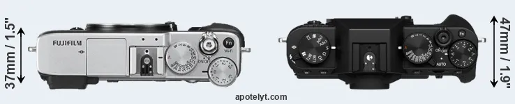 Compare X-E2S versus X-T30 II top