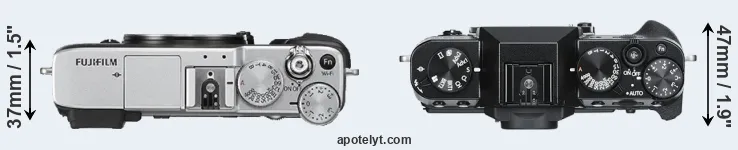 Compare X-E2S versus X-T30 top