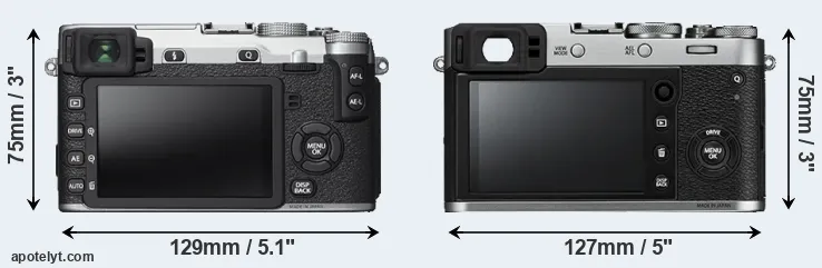 Comparison X-E2S or X100F rear