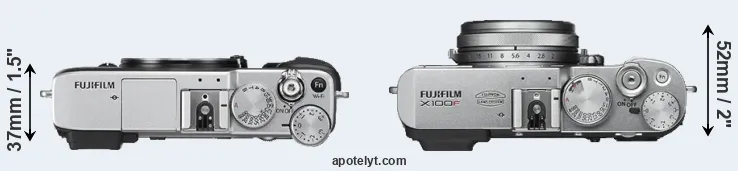 Compare X-E2S versus X100F top