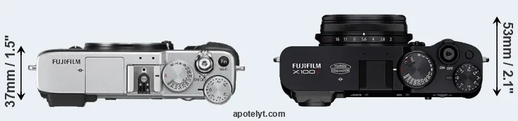 Compare X-E2S versus X100V top