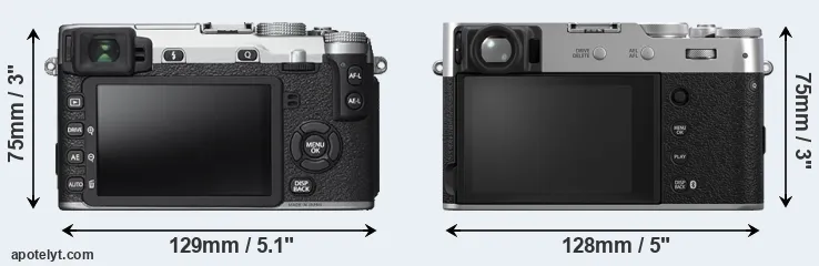 Comparison X-E2S or X100VI rear